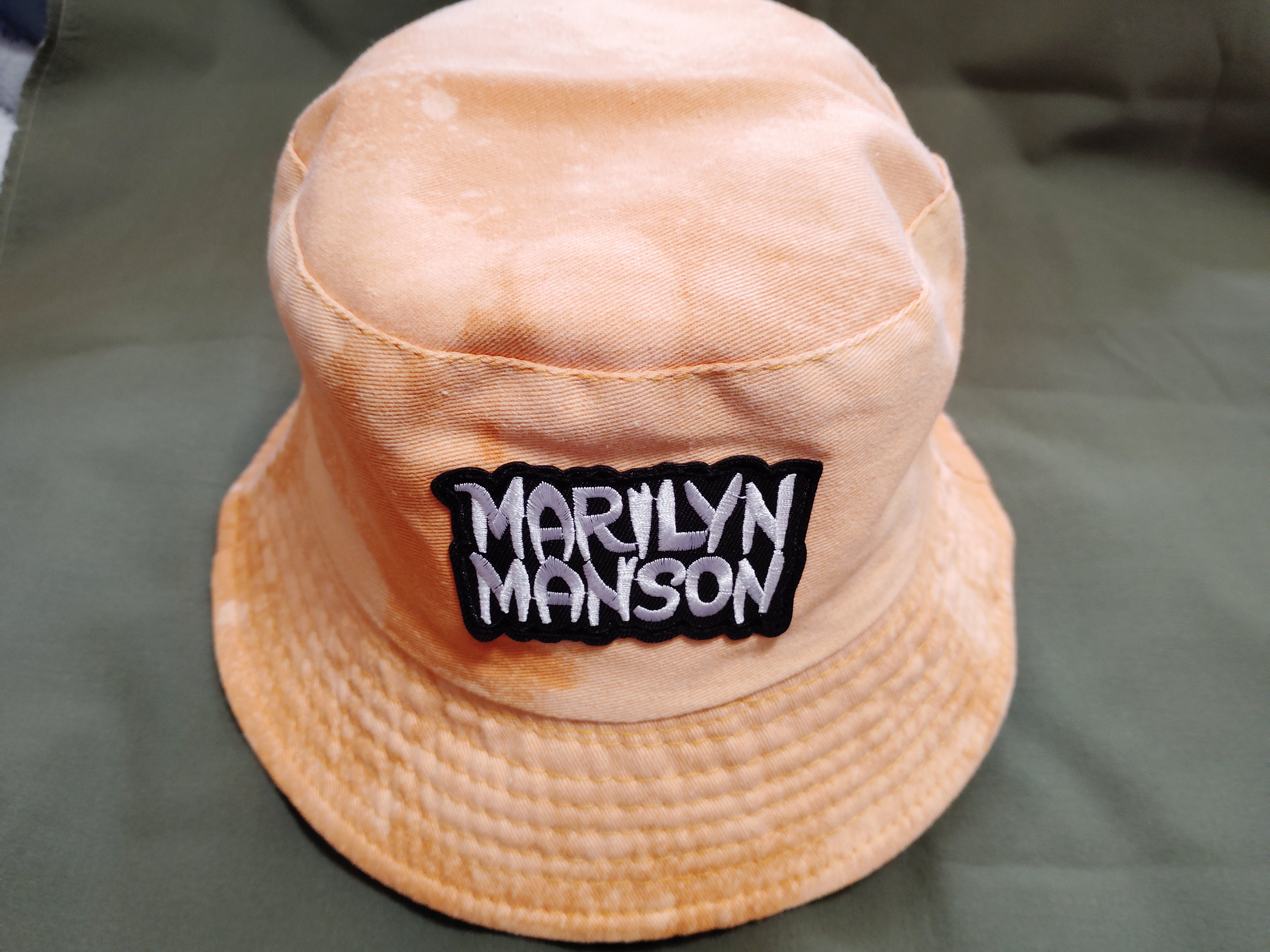 Marylin Manson (Orange) Bleached Dyed - Bucket Hat (Adult) Large