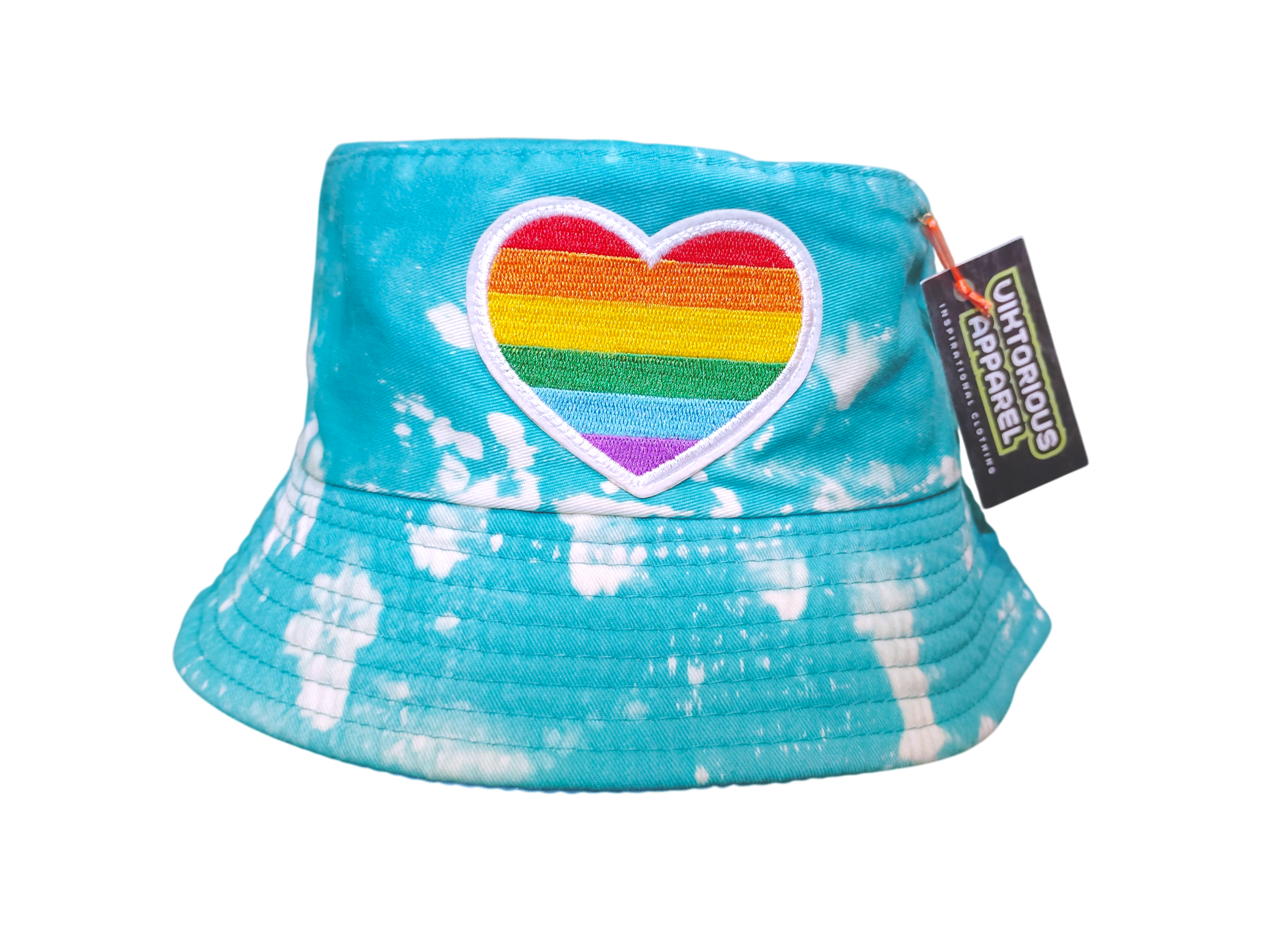 Pride Heart (Bleach Dyed) Bucket Hat