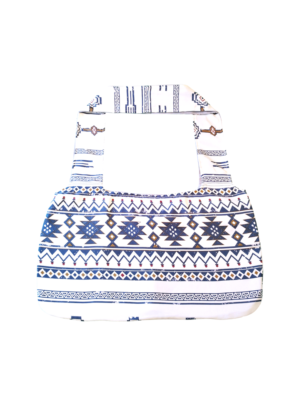 White/Blue x Gray - Abstract (Reversible) Hobo Bag