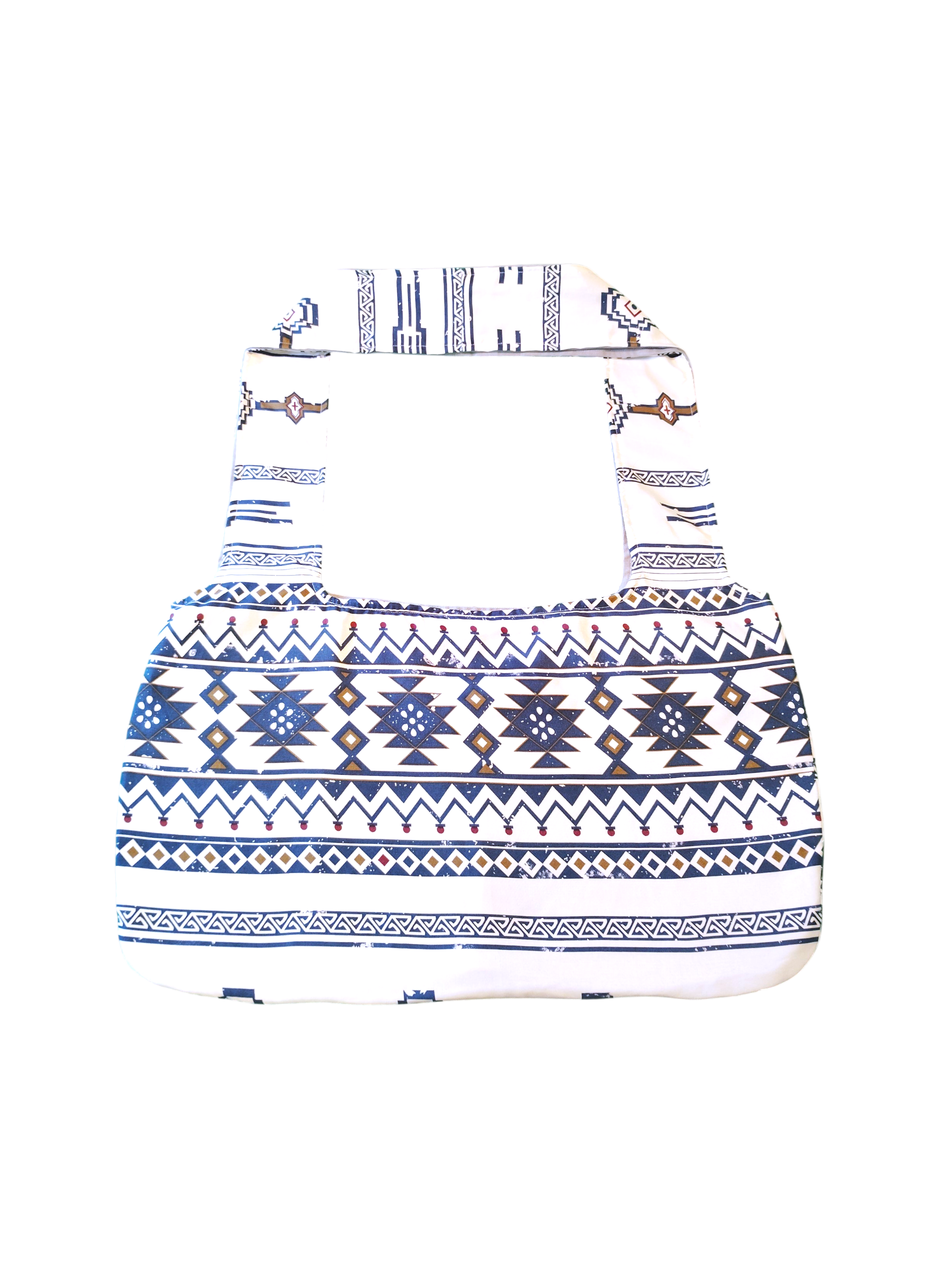 White/Blue x Gray - Abstract (Reversible) Hobo Bag