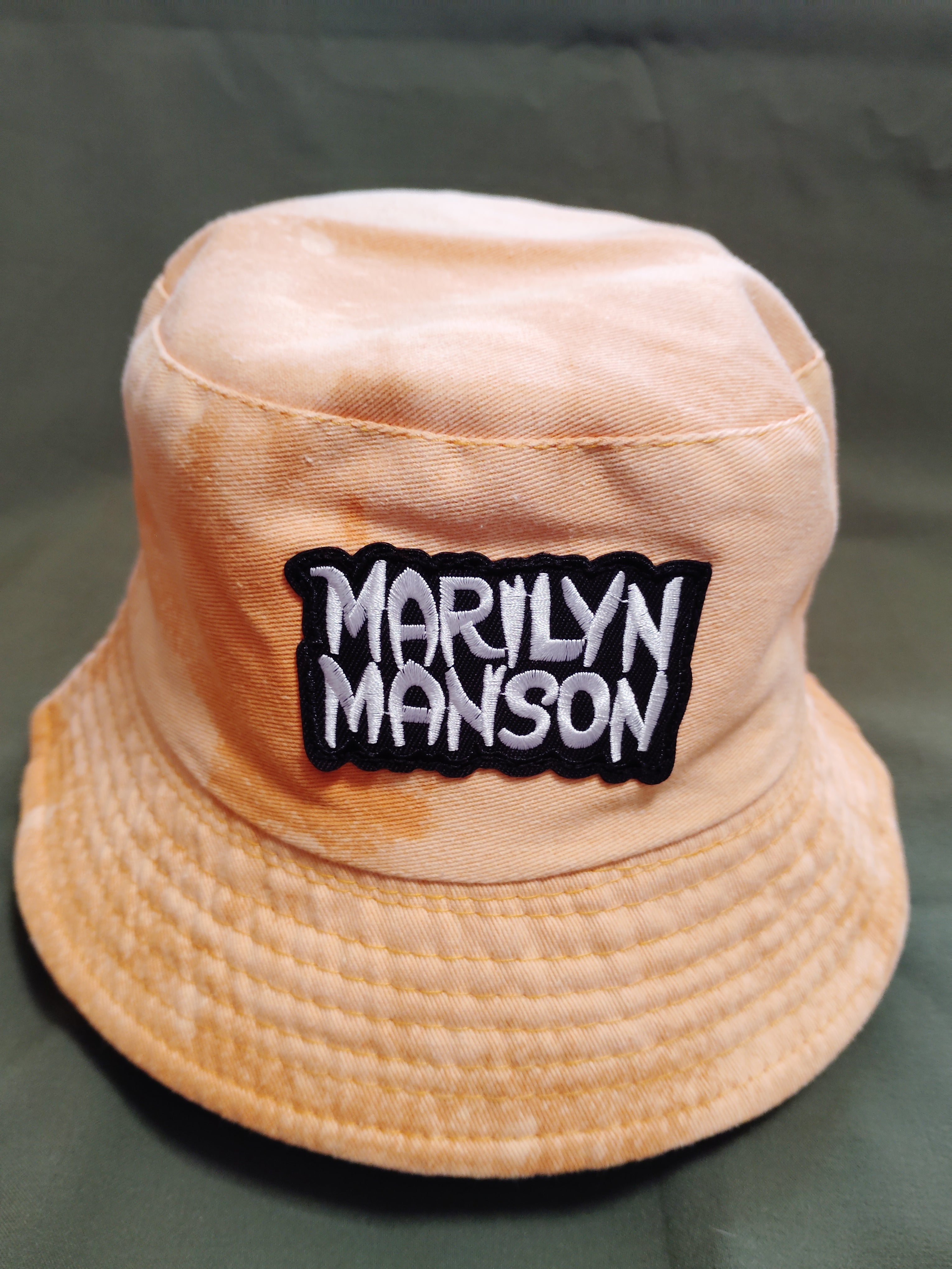 Marylin Manson (Orange) Bleached Dyed - Bucket Hat (Adult) Large