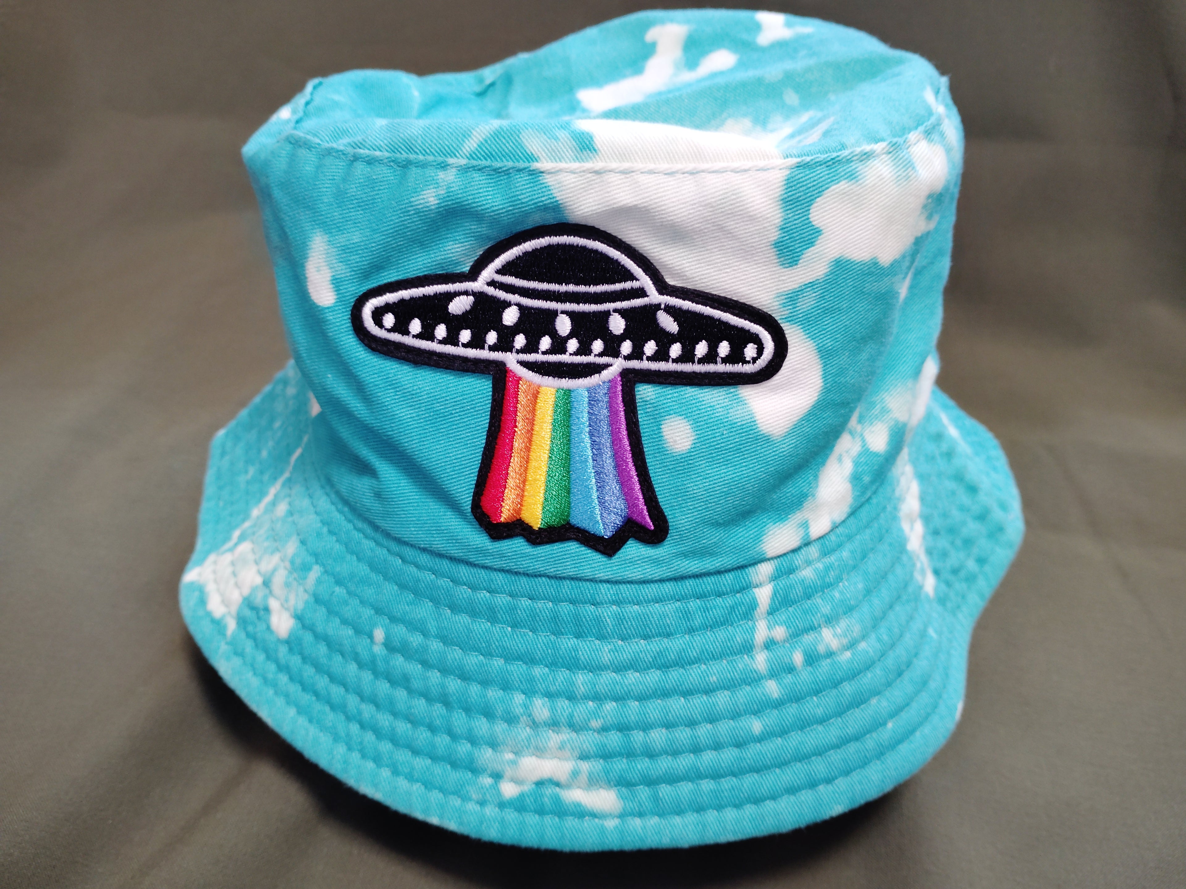 UFO (Bleached Dyed) Bucket Hat - Turquoise - (Adult) Large
