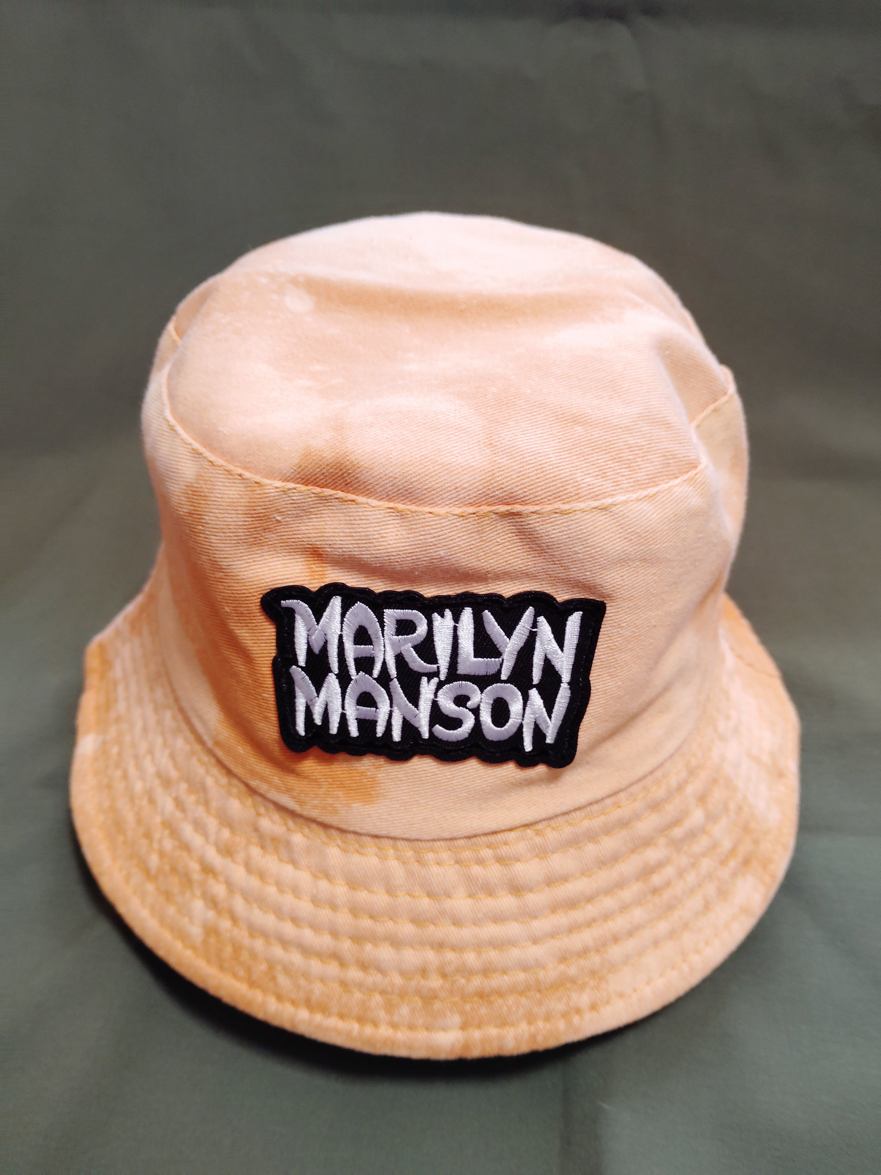Marylin Manson (Orange) Bleached Dyed - Bucket Hat (Adult) Large