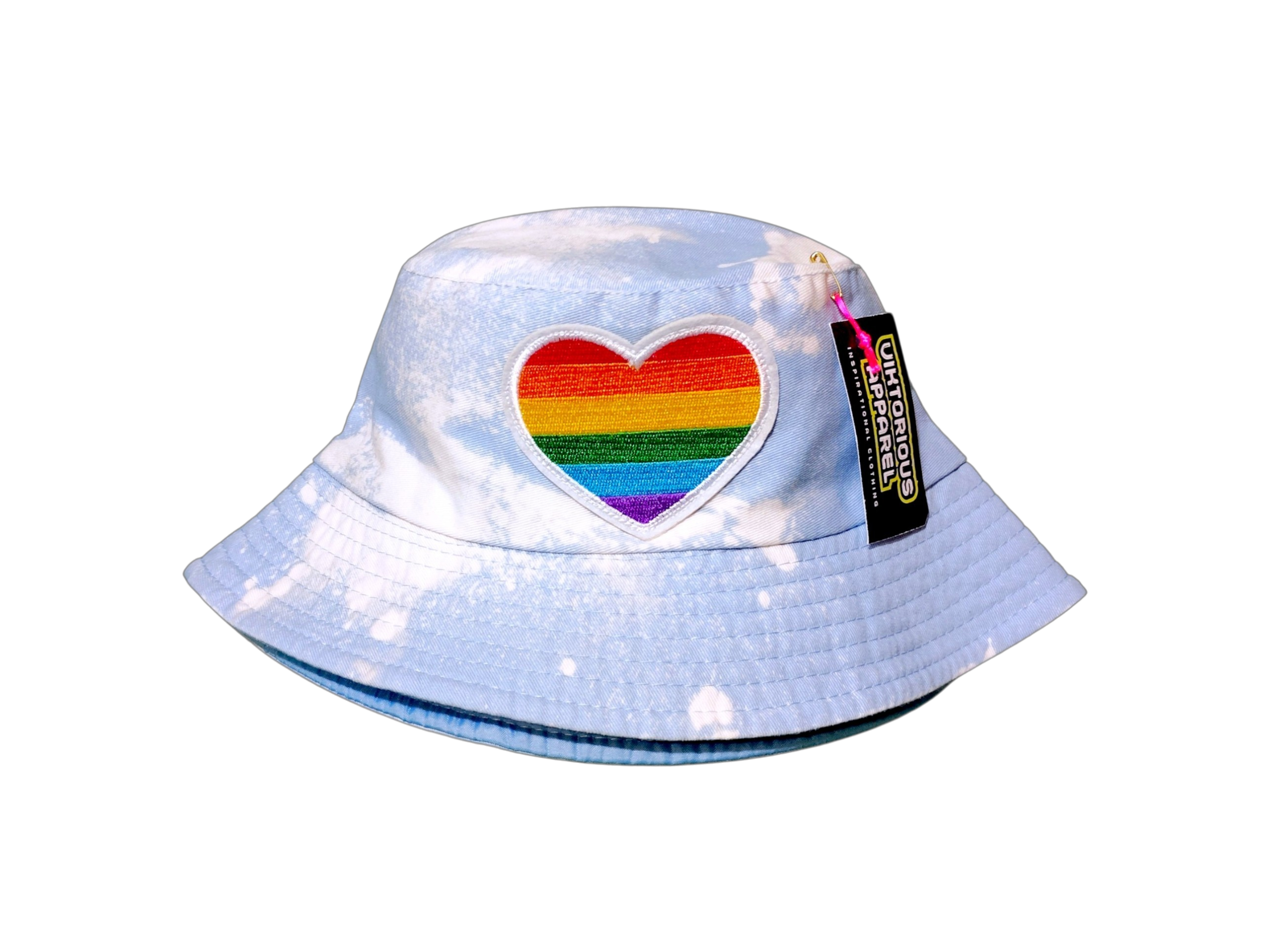 Pride Heart (Bleach Dyed) Bucket Hat