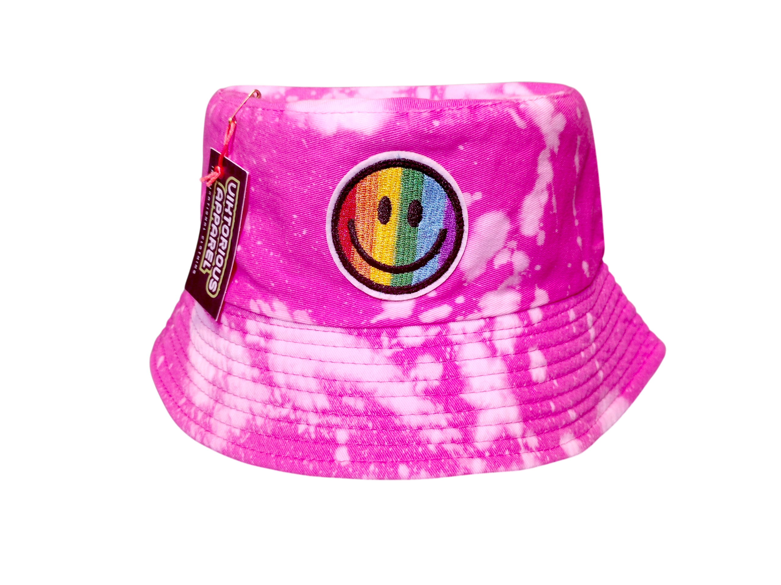 Smiley Face (Bleach Dyed) Bucket Hat