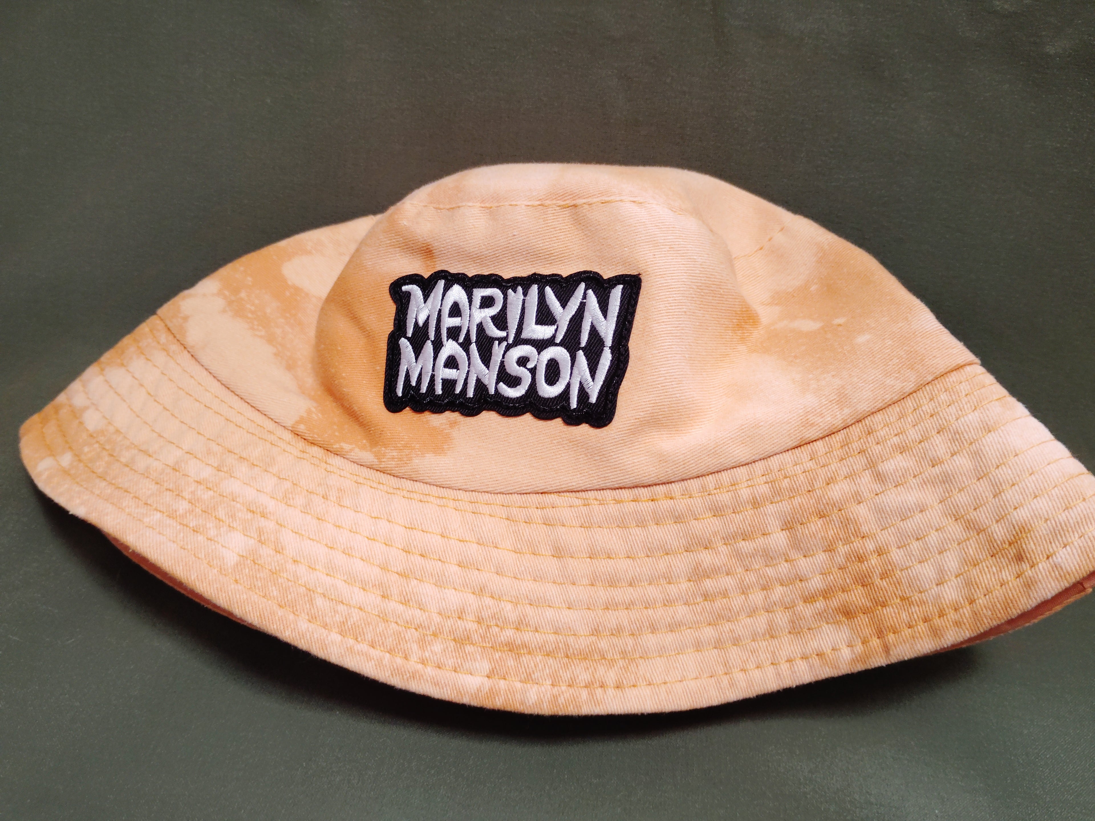 Marylin Manson (Orange) Bleached Dyed - Bucket Hat (Adult) Large